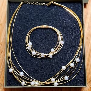 HONORA Gold Over Sterling Necklace and Bracelet Set